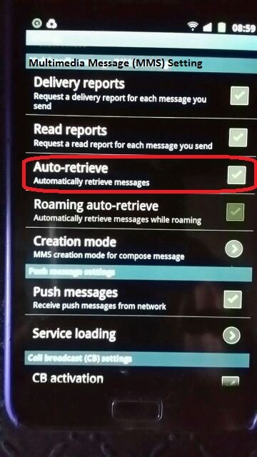 Turn off Auto-retrieve in your Android phone 